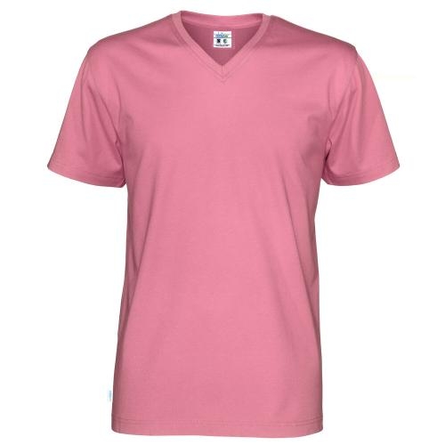 Heren T-shirt V-hals ecologisch Fairtrade katoen roze,l