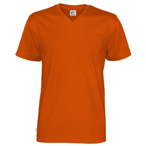 Heren T-shirt V-hals ecologisch Fairtrade katoen oranje,l