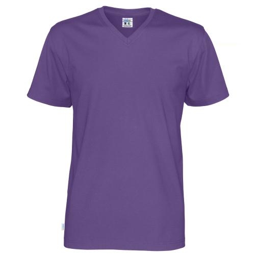 Heren T-shirt V-hals ecologisch Fairtrade katoen paars,l