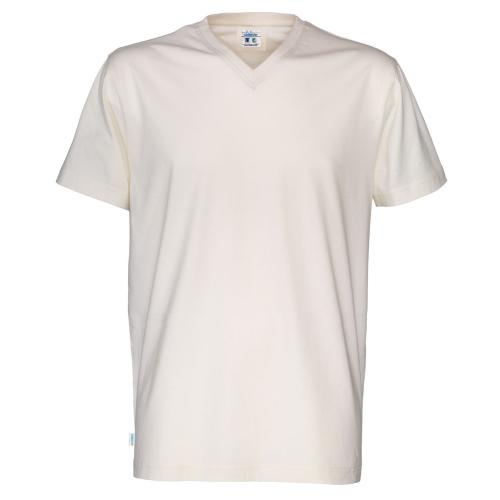 Heren T-shirt V-hals ecologisch Fairtrade katoen ecru,l