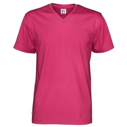 Heren T-shirt V-hals ecologisch Fairtrade katoen fuchsia,l