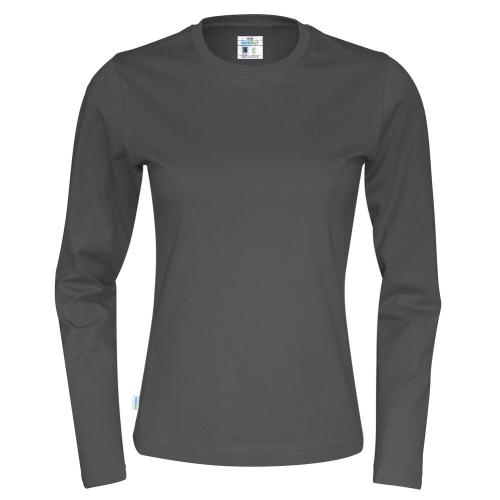 Longsleeve shirt dames antraciet,l