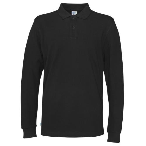 Cottover L/S polo zwart,l
