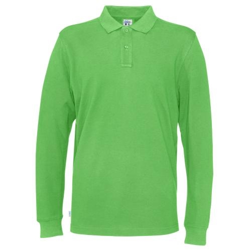 Cottover L/S polo groen,l
