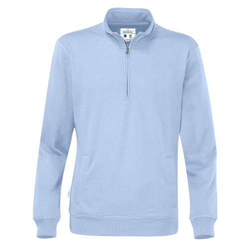 Cottover half zip unisex sweater lichtblauw,l