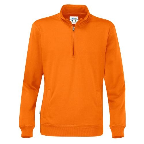Cottover half zip unisex sweater oranje,l