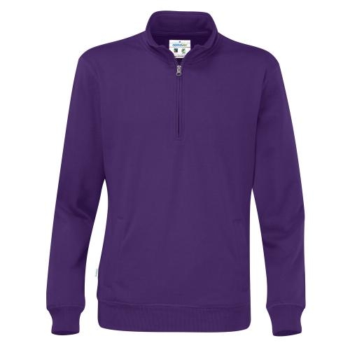 Cottover half zip unisex sweater paars,l