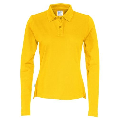 Longsleeve polo dames geel,l