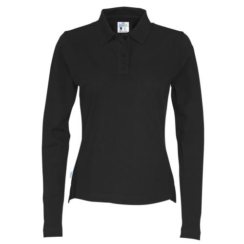 Longsleeve polo dames zwart,l