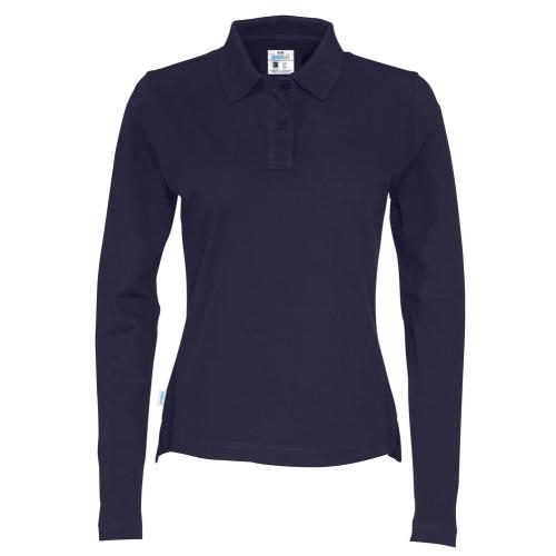 Longsleeve polo dames navy,l