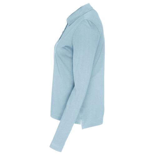 Longsleeve polo dames lichtblauw,l
