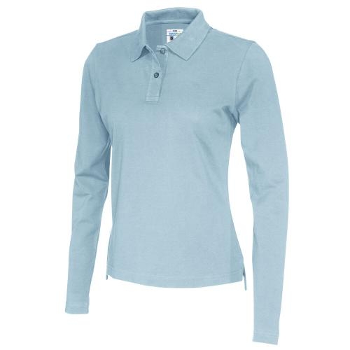 Longsleeve polo dames lichtblauw,l
