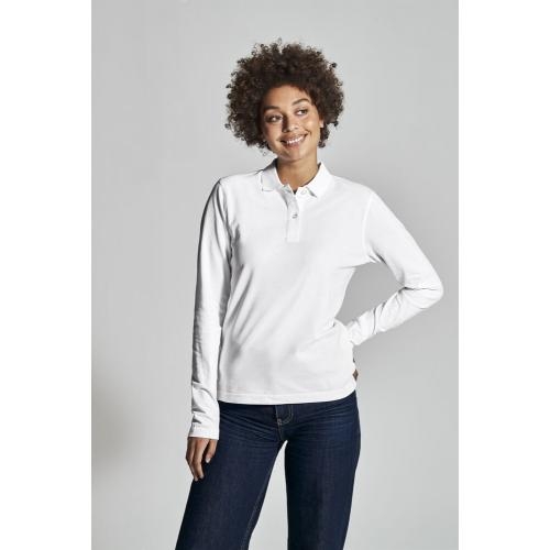 Longsleeve polo dames lichtblauw,l