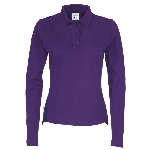 Longsleeve polo dames paars,l