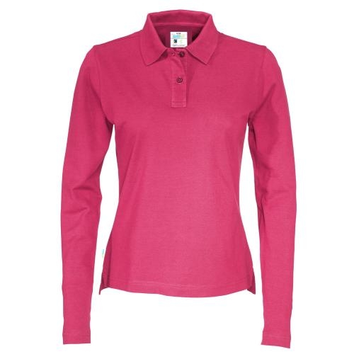 Longsleeve polo dames fuchsia,l