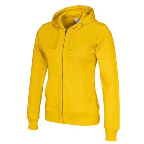 Cottover full zip hoodie dames geel,l