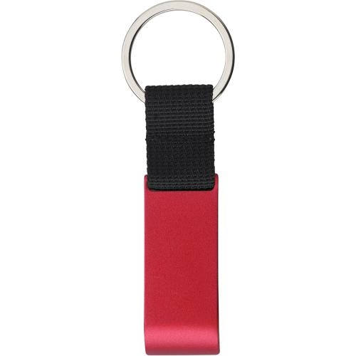 Metalen sleutelhanger met winkelmunt rood