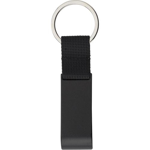 Metalen sleutelhanger met winkelmunt zwart