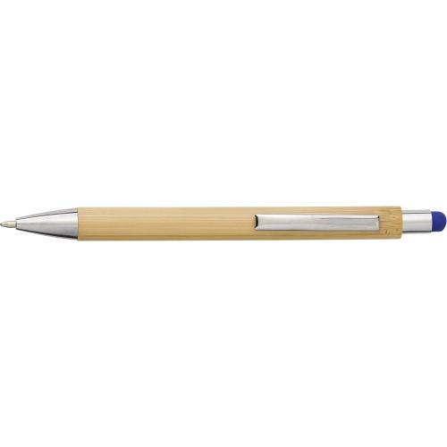 Bamboe en kunststof balpen blauw