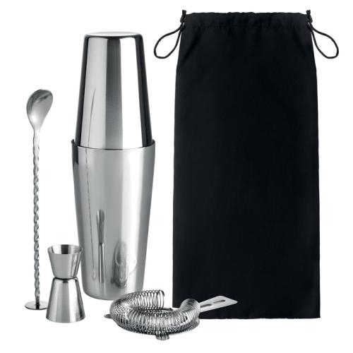 Cocktail set Boston glanzend zilver