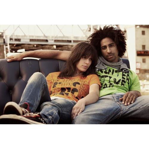 Printer Heavy t-shirt Lady hemelsblauw,m