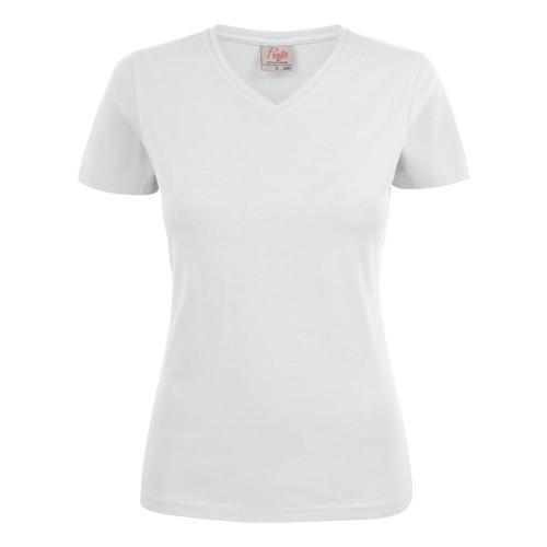 Printer Heavy V Lady T-Shirt wit,l