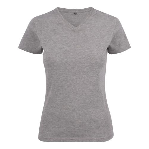 Printer Heavy V Lady T-Shirt grijs gemeleerd,l