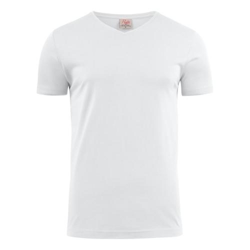 printer heavy v t-shirt wit,l