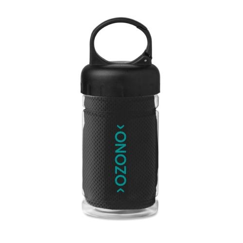 Drinkfles met handdoek zwart