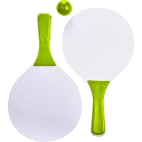 Houten beachballset lime