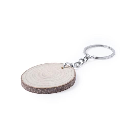 Sleutelhanger boomschijf hout