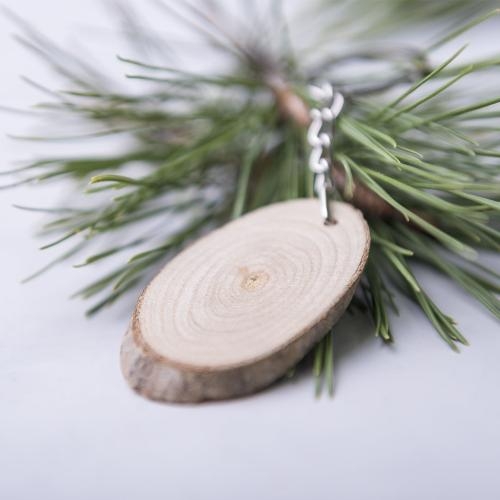Sleutelhanger boomschijf hout