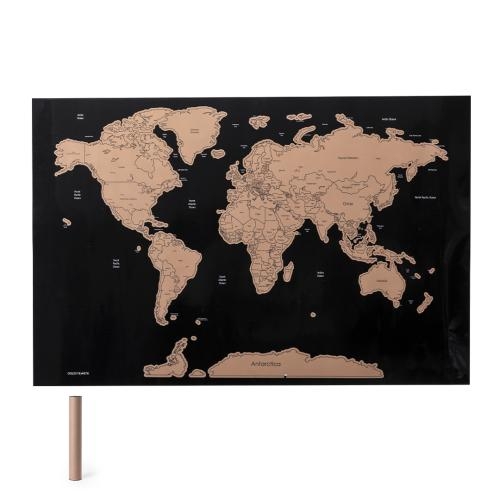 Wereldkaart Traveler zonder kleur