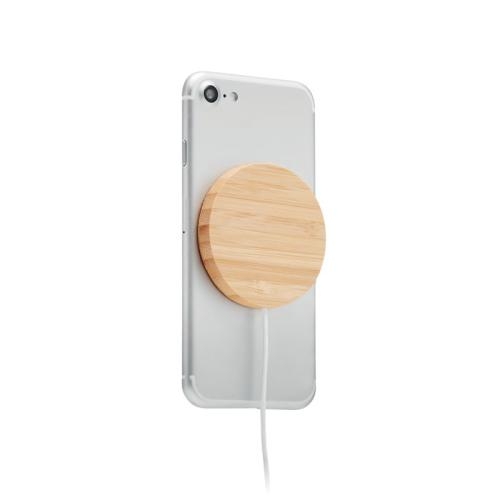 Magnetische draadloze oplader Rundo mag hout