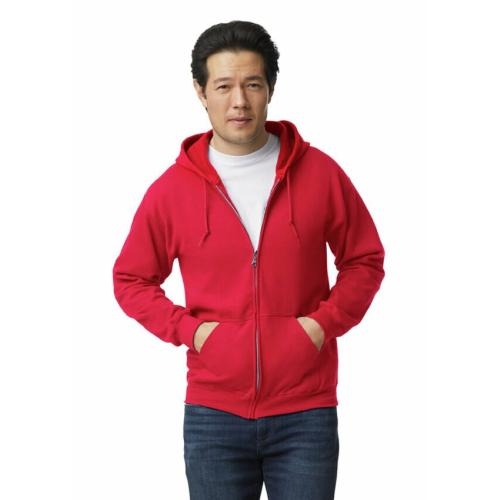 Unisex hooded zip sweater rood,l
