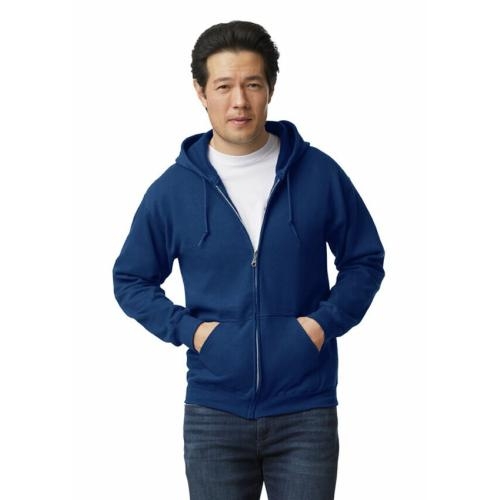 Unisex hooded zip sweater navy,l