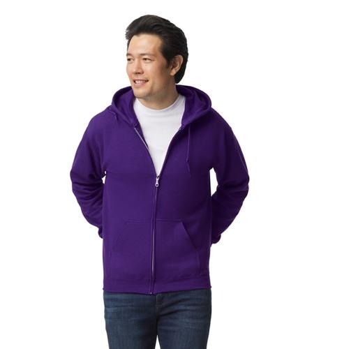 Unisex hooded zip sweater paars,l