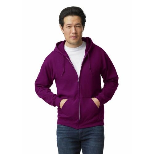 Unisex hooded zip sweater maroon,l
