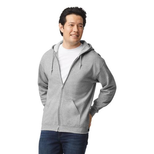 Unisex hooded zip sweater sport grey,l