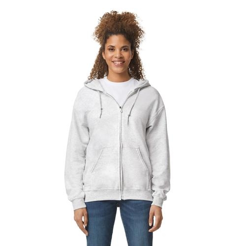 Unisex hooded zip sweater ash,l