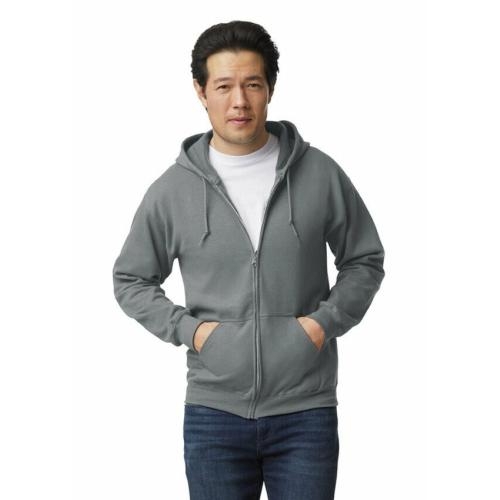 Unisex hooded zip sweater graphite heather,l