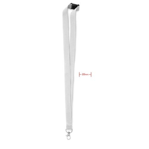 Lanyard, haak en clip. 20 mm Pany wit