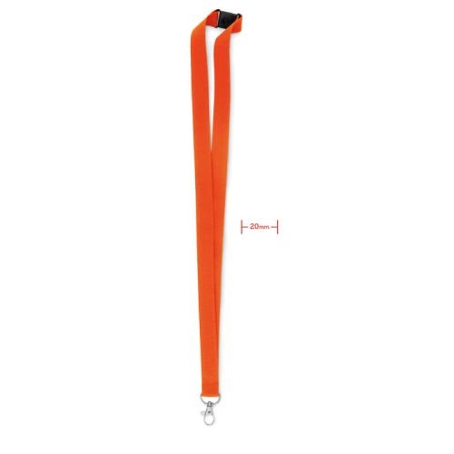 Lanyard, haak en clip. 20 mm Pany oranje