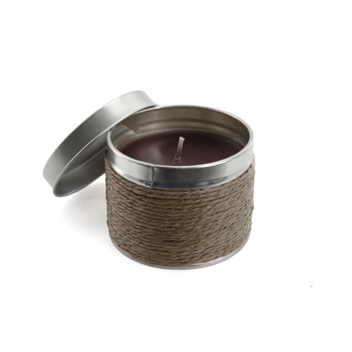 Kaars in metalen blikje bruin