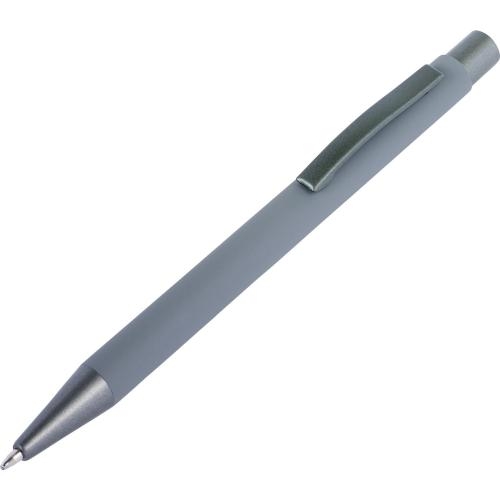 Balpen met rubberen toplaag blauw