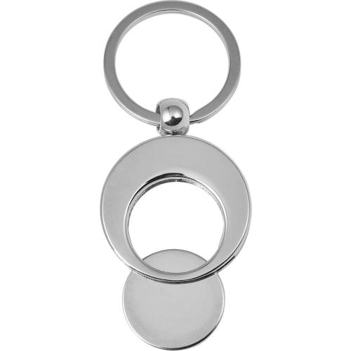 Metalen 2-in-1 sleutelhanger zilver