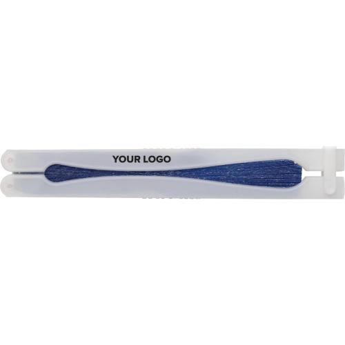 Papieren handwaaier blauw