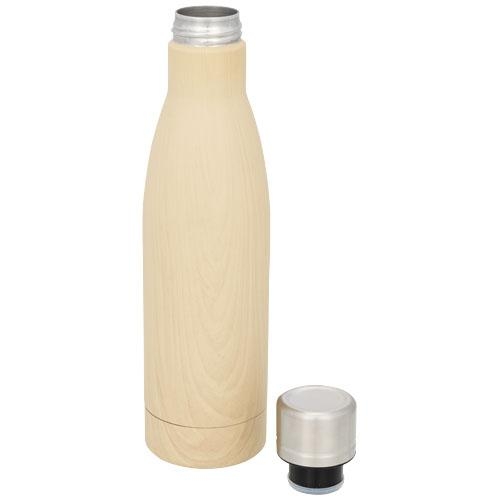 Houtlook vacuüm geïsoleerde drinkfles Vasa 500 ml bruin