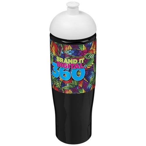 H2O Tempo bidon met koepeldeksel 700 ml zwart/wit