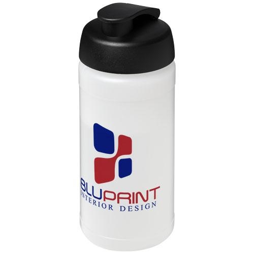Baseline Plus sportfles met flipcapdeksel 500 ml transparant/zwart